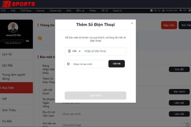 Thực hiện liên kết tài khoản trước khi rút tiền