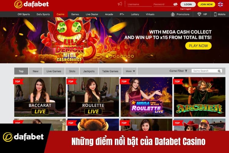 Những điểm nổi bật của Dafabet Casino
